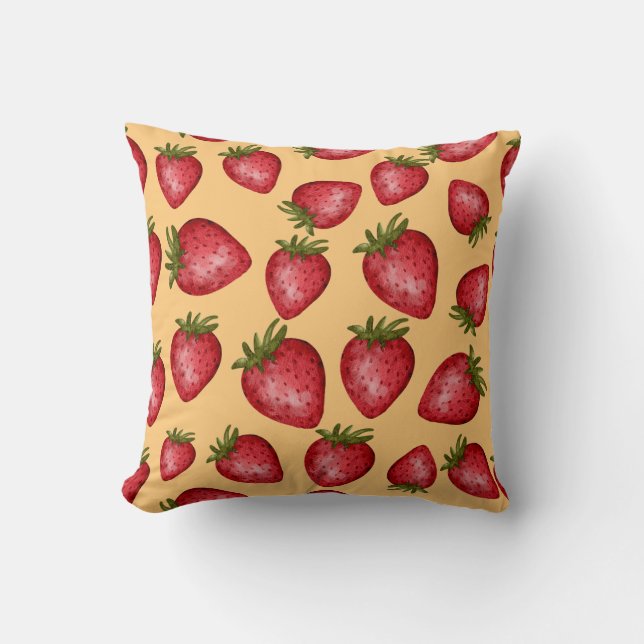 Coussin Motif fraise fascinant (Recto)