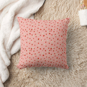 Coussin Motif Fraises et Fleurs