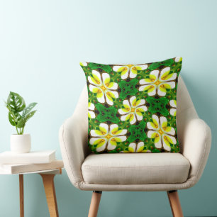 Coussin Motif frangipanier jaune