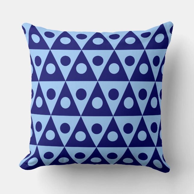 Coussin Motif géométrique 260514 - Marine profonde sur ble (Recto)