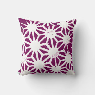 Coussin Motif géométrique à baies et blanc