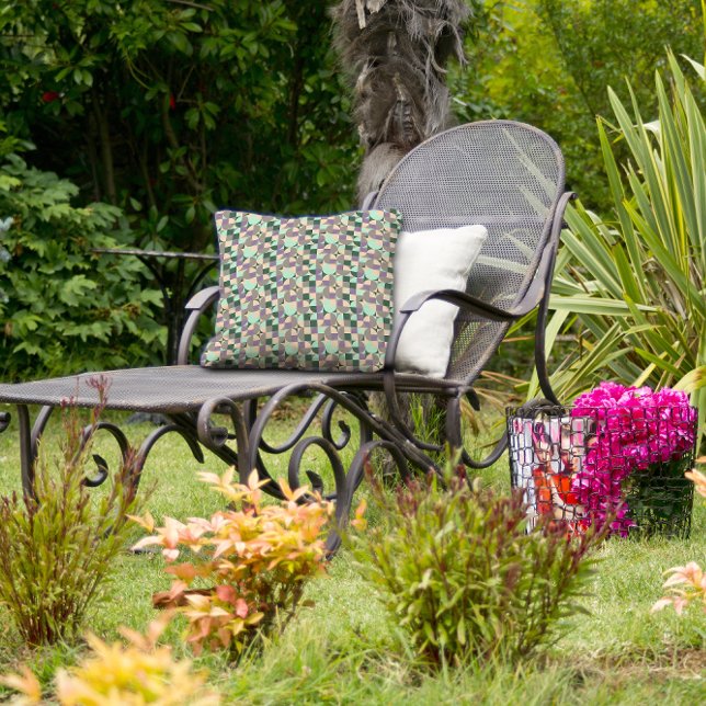 Coussin Motif géométrique abstrait à la menthe verte (Créateur téléchargé)