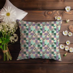 Coussin Motif géométrique abstrait à la menthe verte
