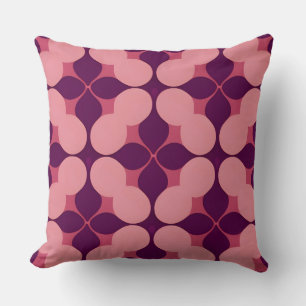 Coussin Motif Géométrique Abstrait dans des Tons Rose et V