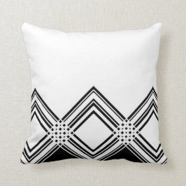 Coussin Motif géométrique abstrait - noir et blanc.