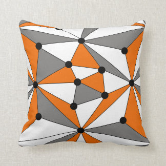 Coussin motif géométrique Abstrait - orange et gris.