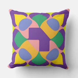 Coussin Motif géométrique abstrait vif en couleurs vives