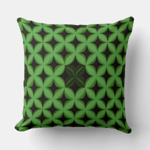 Coussin Motif Géométrique avec Formes Symétriques Vertes