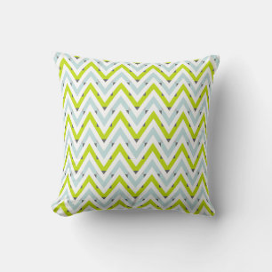 Coussin Motif géométrique bleu et vert de la menthe