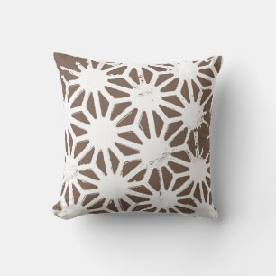 Coussin motif géométrique Brown et blanc