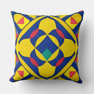 Coussin Motif géométrique coloré avec des formes abstraite