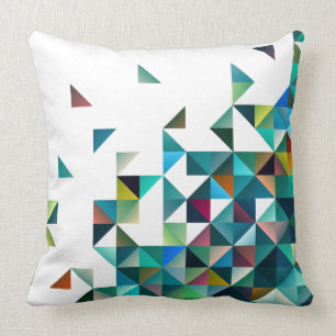 Coussin Motif géométrique coloré de triangles de formes