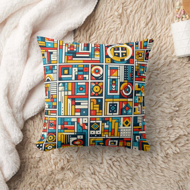 Coussin Motif géométrique coloré esthétique (Couverture)