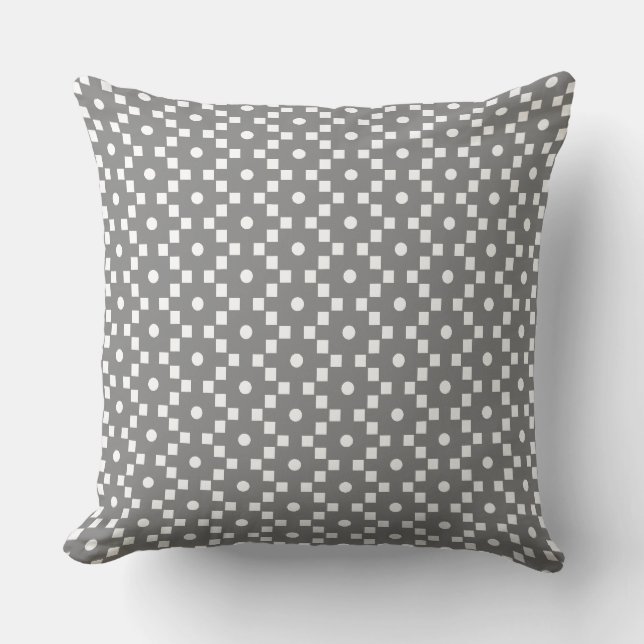 Coussin Motif géométrique croisé élégant en gris et blanc (Recto)