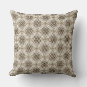 Coussin Motif géométrique de cercle beige et marron rustiq