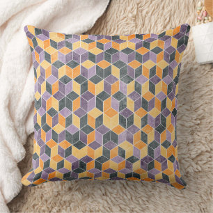 Coussin Motif géométrique de cube 3D sans couture