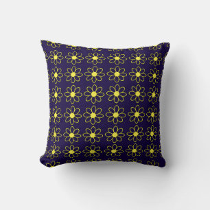 Coussin Motif géométrique de fleurs de marguerite jaunes