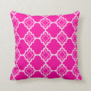 Coussin Motif géométrique de Quatrefoil de roses indien