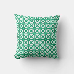 Coussin Motif géométrique de style Mashrabiya turquoise