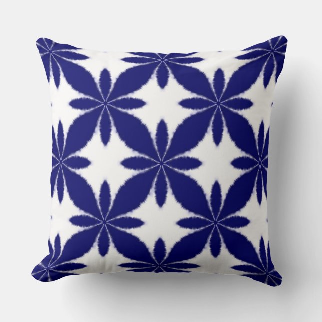 Coussin Motif géométrique de teinture Shibori (Recto)