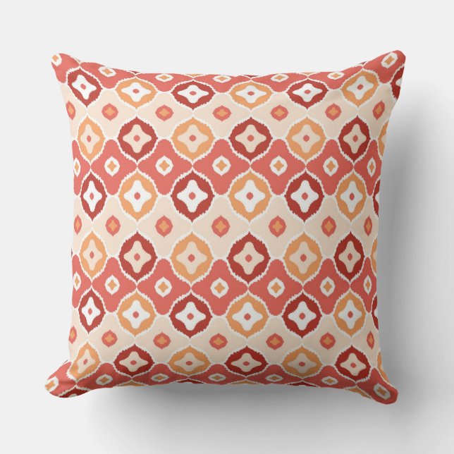 Coussin Motif géométrique d'ikat d'or (Recto)
