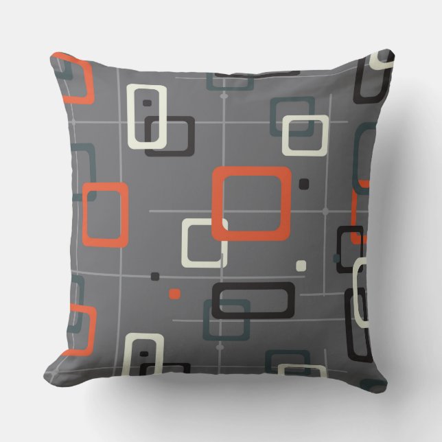 Coussin Motif géométrique du milieu du siècle (Recto)