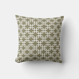 Coussin Motif géométrique élégant Olive Green