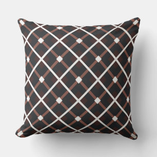 Coussin Motif géométrique en noir et tons Brown chauds