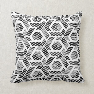 Coussin Motif géométrique en pointillé noir
