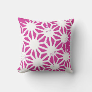 Coussin Motif géométrique Fuchsia