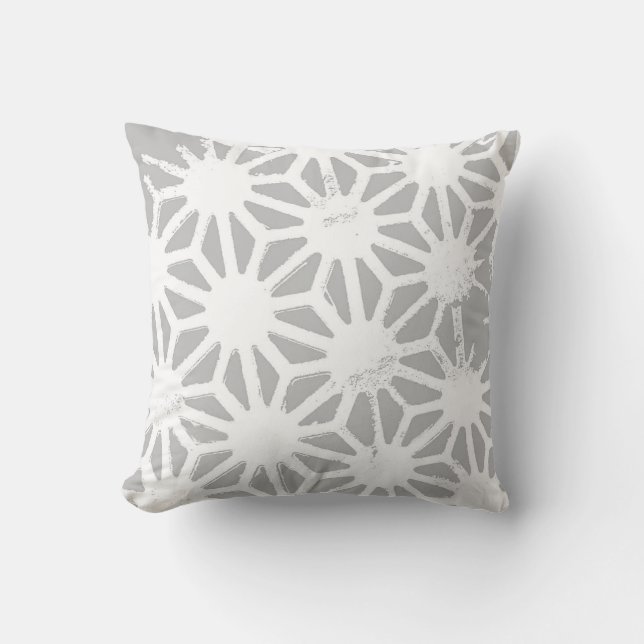 Coussin Motif géométrique gris et blanc (Recto)