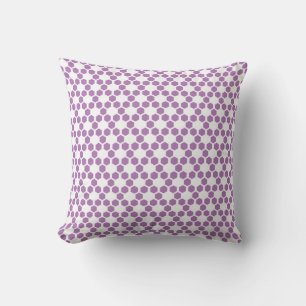 Coussin Motif géométrique hexagonal blanc et violet lavand