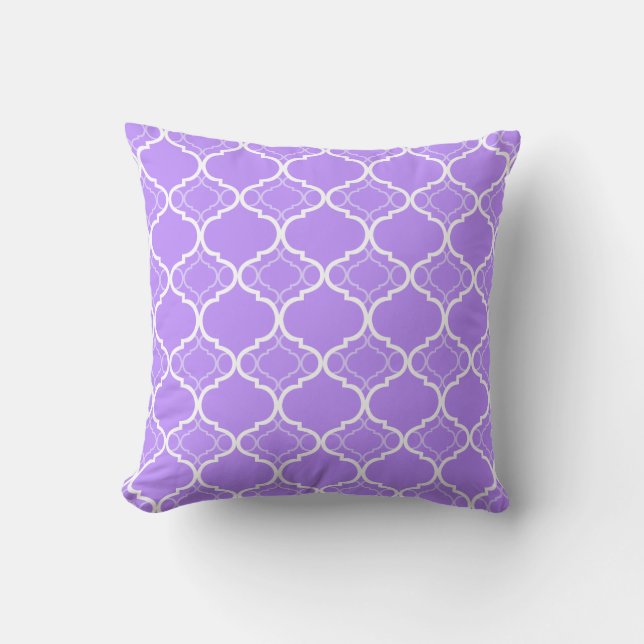 Coussin Motif géométrique Lavande violette (Recto)