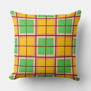 Coussin Motif géométrique lumineux avec des formes symétri