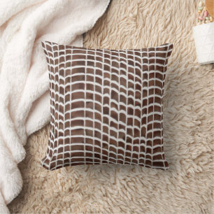 Coussin Motif géométrique marron aquarelle