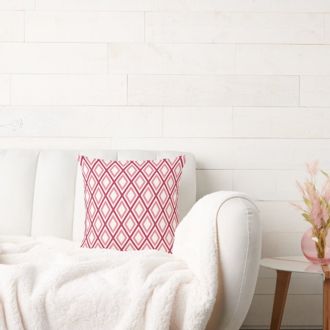 Coussin Motif géométrique moderne Coral Magenta (Canapé)