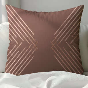 Coussin Motif géométrique moderne or rose mauve