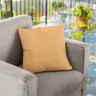 Coussin Motif géométrique moderne orange japonais