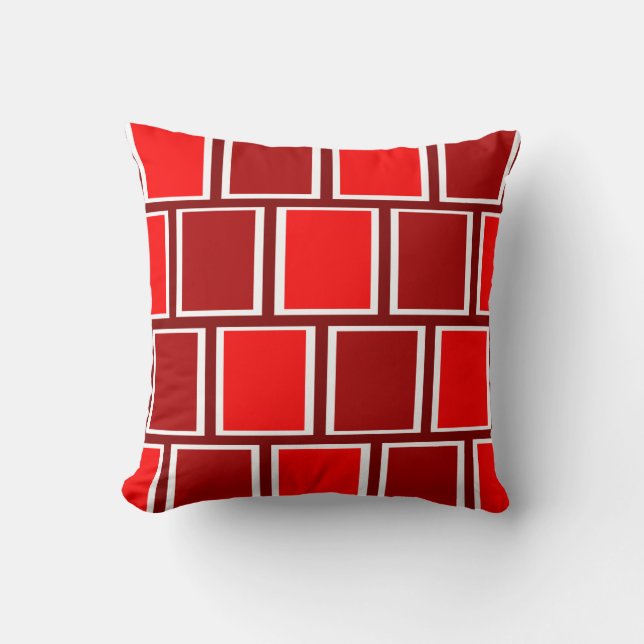 Coussin Motif géométrique moderne rouge de carrés de pompe (Recto)