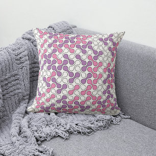 Coussin Motif géométrique moderne violet rose
