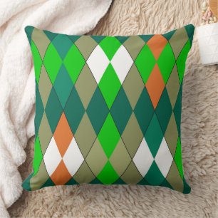 Coussin Motif géométrique multicolore losanges minimalisme