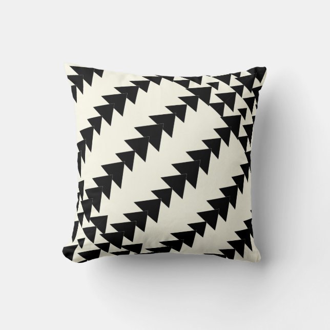 Coussin Motif géométrique noir & blanc blanc (Recto)