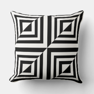 Coussin Motif géométrique noir et blanc
