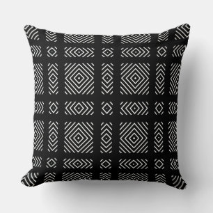 Coussin Motif géométrique noir et blanc Ama