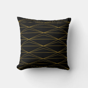 Coussin Motif géométrique Noir Or