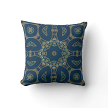 Motif géométrique octogonal bleu marine et or