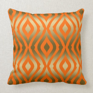 Coussin Motif géométrique Or Et Orange