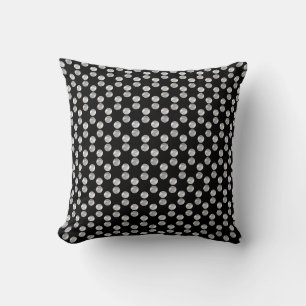 Coussin Motif géométrique pointillé argent élégant