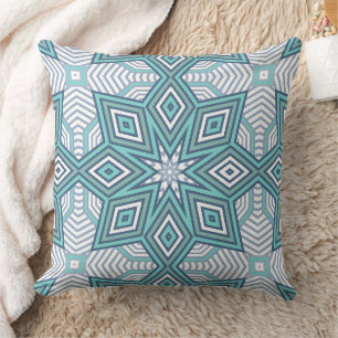 Coussin Motif géométrique rétro multicolore