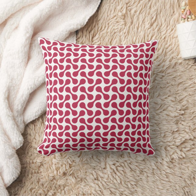 Coussin Motif géométrique rouge Berry moderne (Couverture)